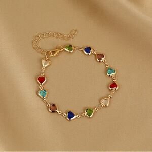 Colorful Heart Charm Bracelet